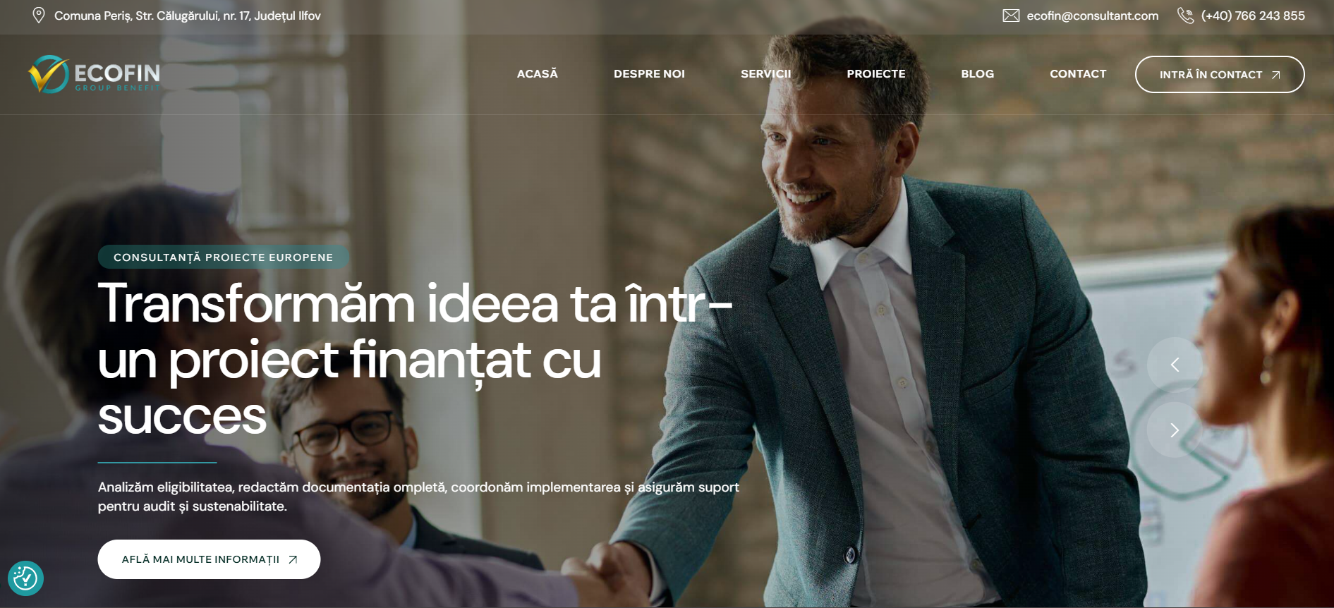 Ecofin website homepage preview