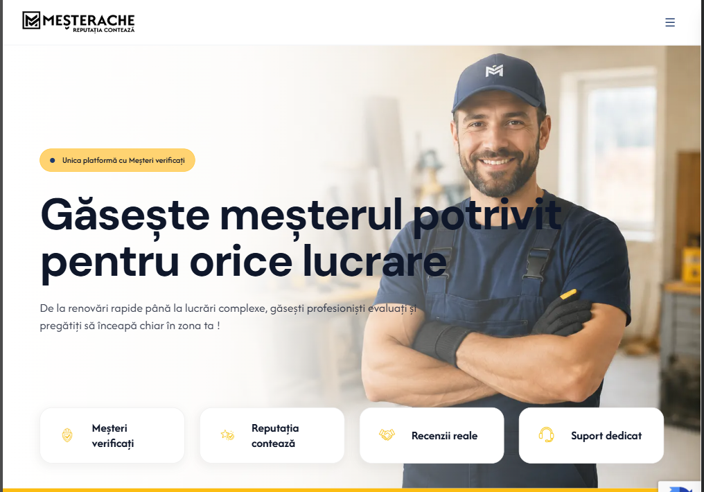 Meșterache website project preview